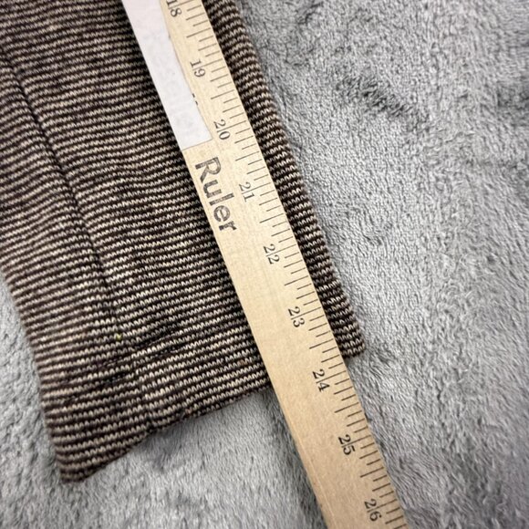 Ambition Jacket Womens Medium Brown Wool Blend Full Zip Ruffle Trim Pockets Chic - Picture 14 of 15